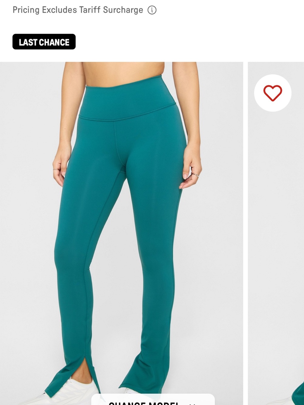 Fabletics Teal High-Waist Flare Leggings with Front Slit